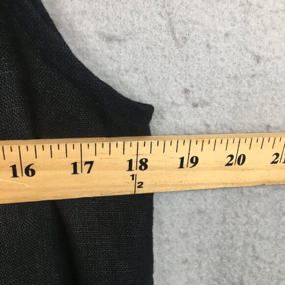 Karaka Design Top Women Large Black 100% Linen Lagenlook Artsy Boho Asymmetrical - Picture 4 of 12